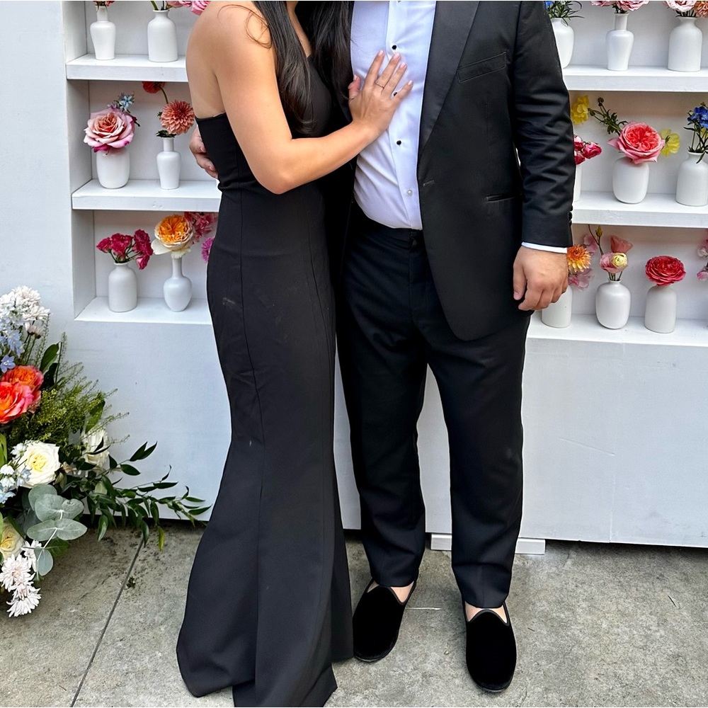 REVOLVE X NBD BLACK ONE SHOULDER FLARE BOTTOM GOWN DRESS SIZE MEDIUM